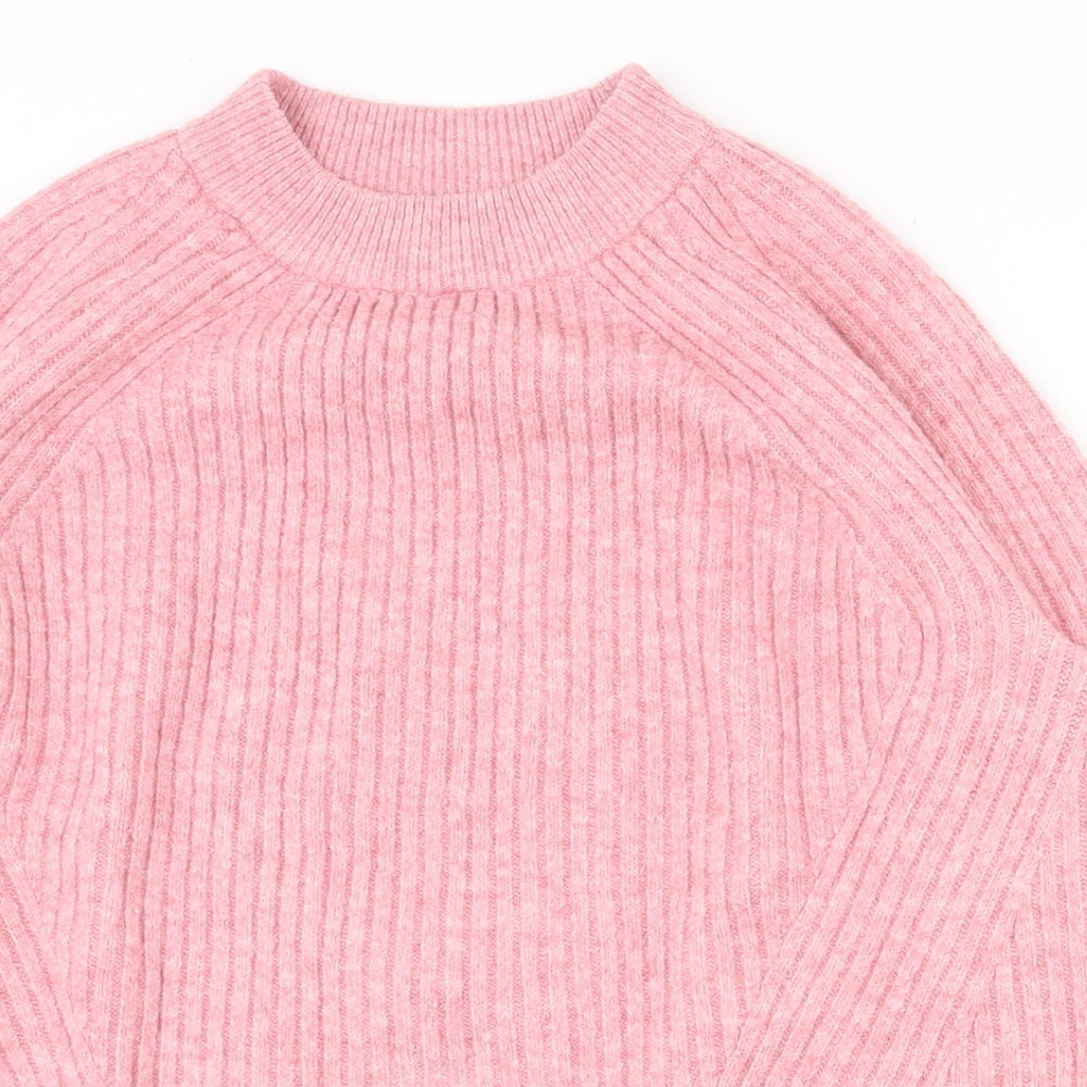 Marks and Spencer Womens Pink Crew Neck  Acrylic Pullover Jumper Size L