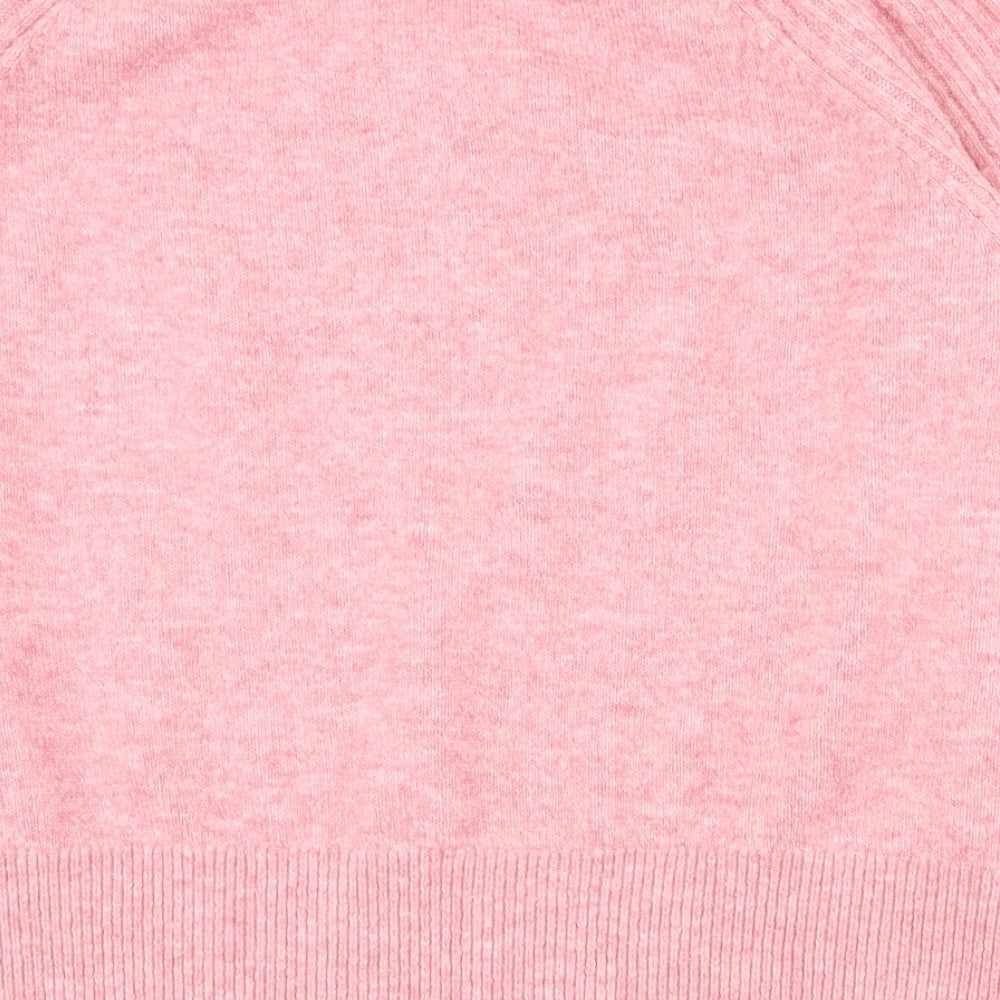Marks and Spencer Womens Pink Crew Neck  Acrylic Pullover Jumper Size L