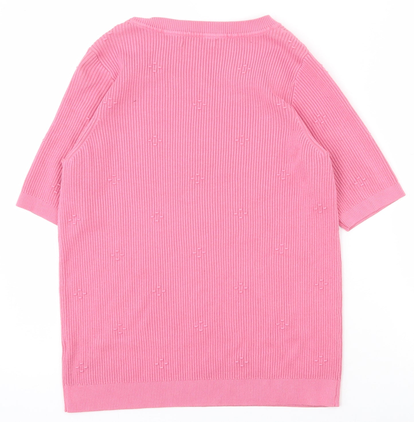 F&F Womens Pink Round Neck  Polyester Pullover Jumper Size 10