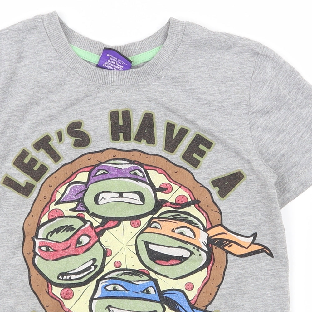 George Boys Grey  Polyester Pullover T-Shirt Size 5-6 Years Crew Neck Pullover