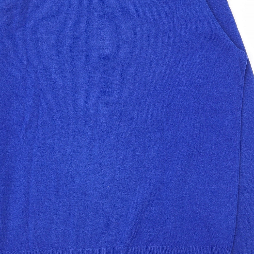 Marks and Spencer Womens Blue Round Neck  Acrylic Pullover Jumper Size 10