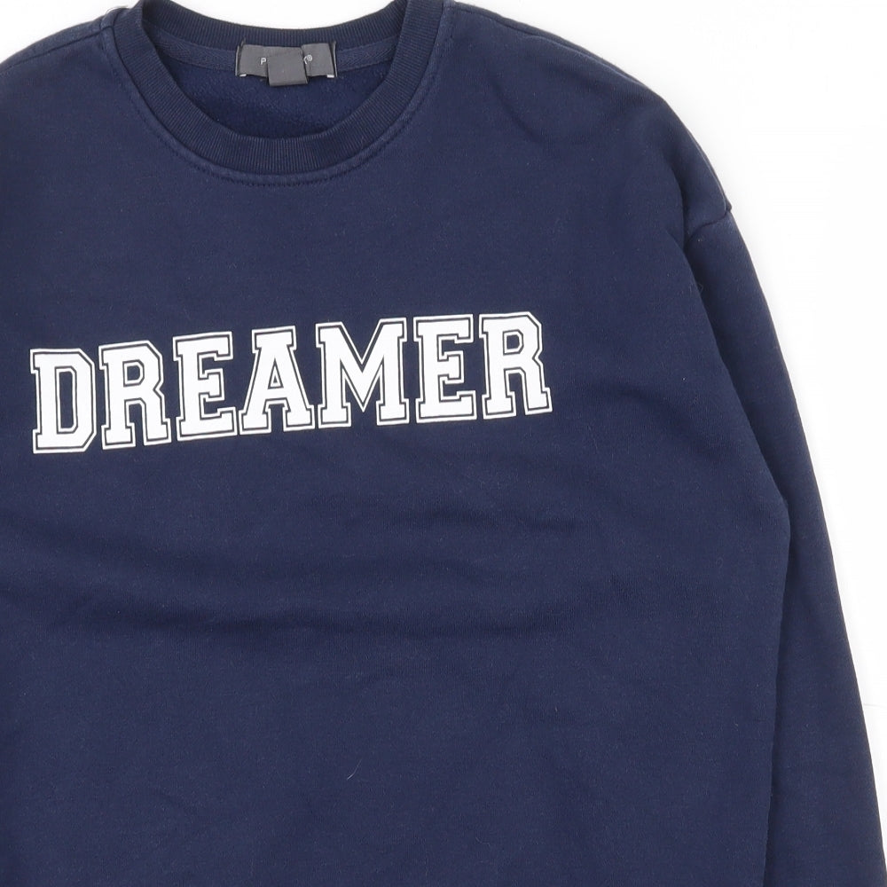 Primark Womens Blue  Cotton Pullover Sweatshirt Size 6  Pullover - 6-8