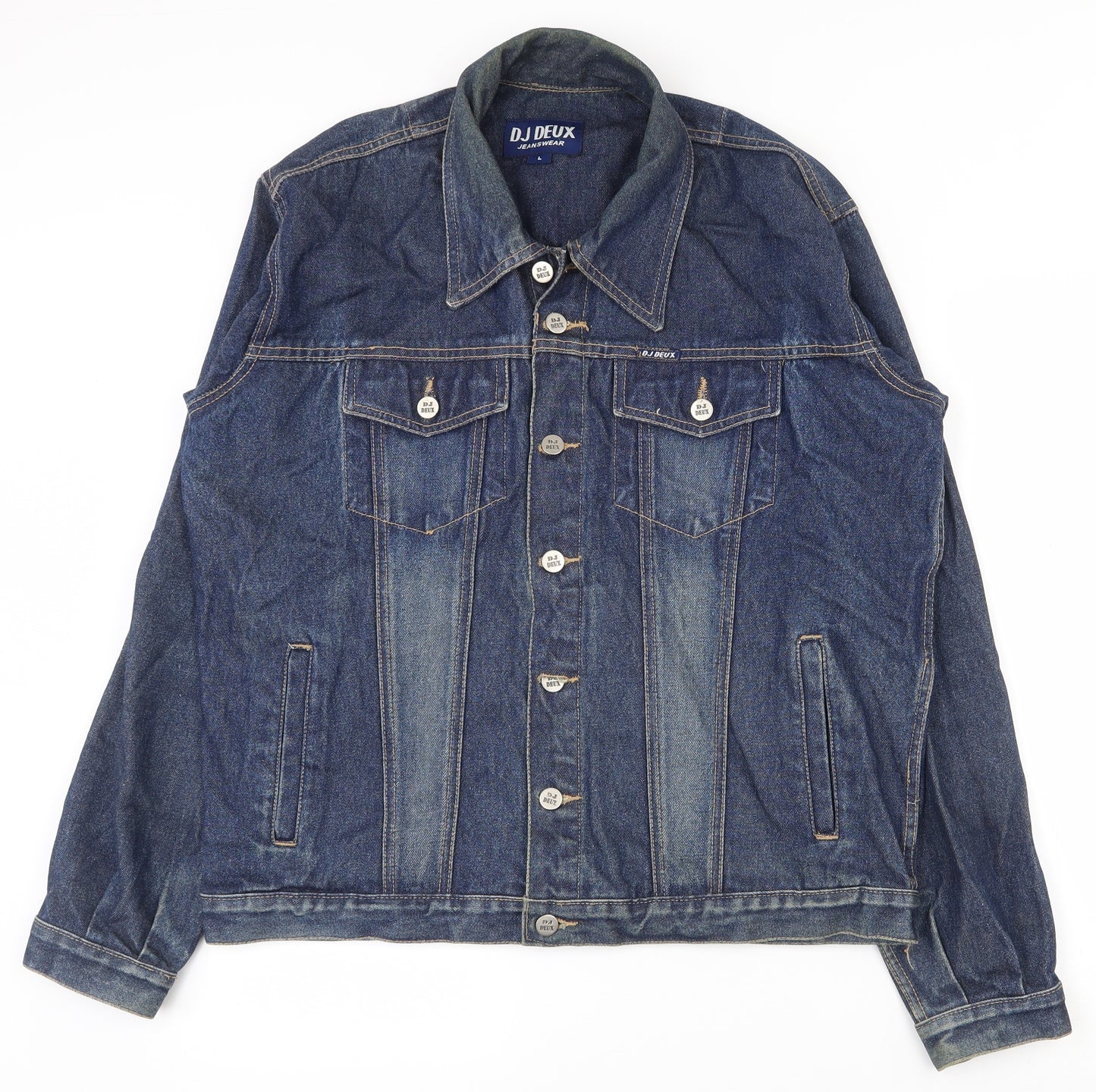 Deux Jeans Mens Blue   Jacket  Size L  Button