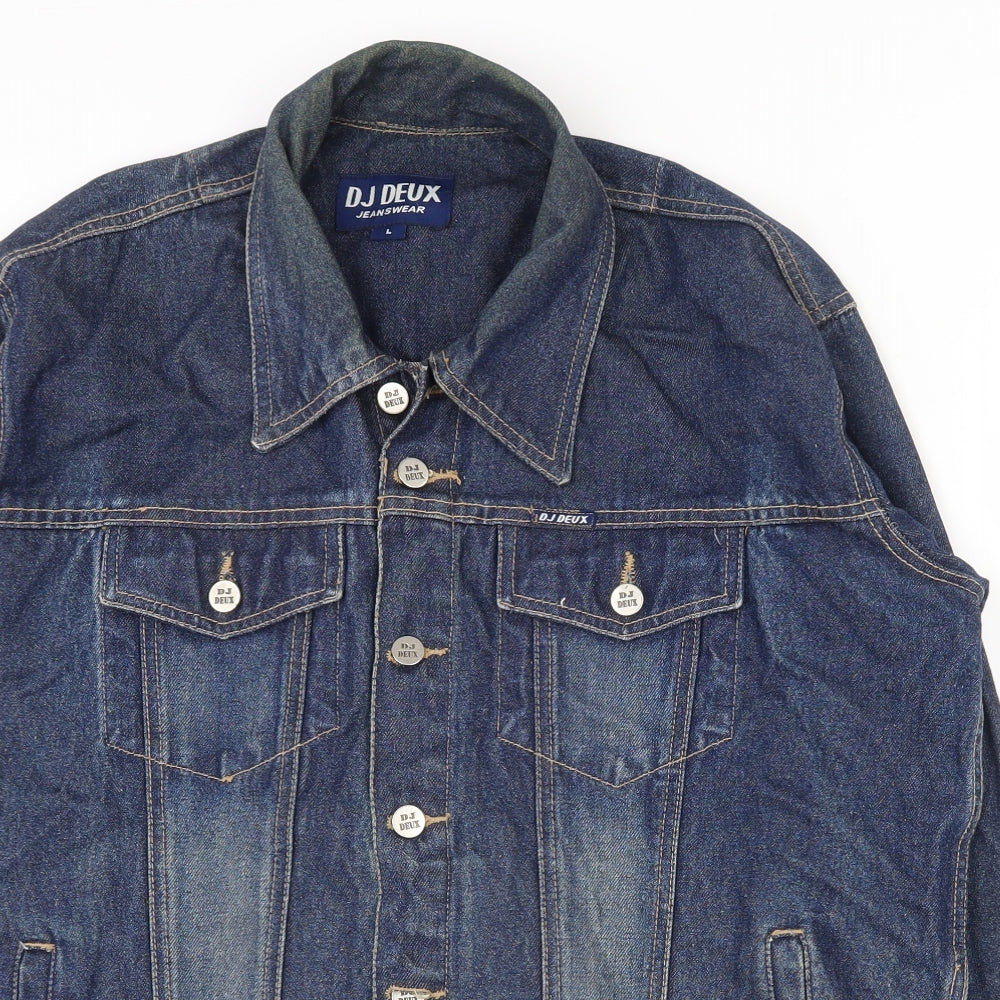 Deux Jeans Mens Blue   Jacket  Size L  Button