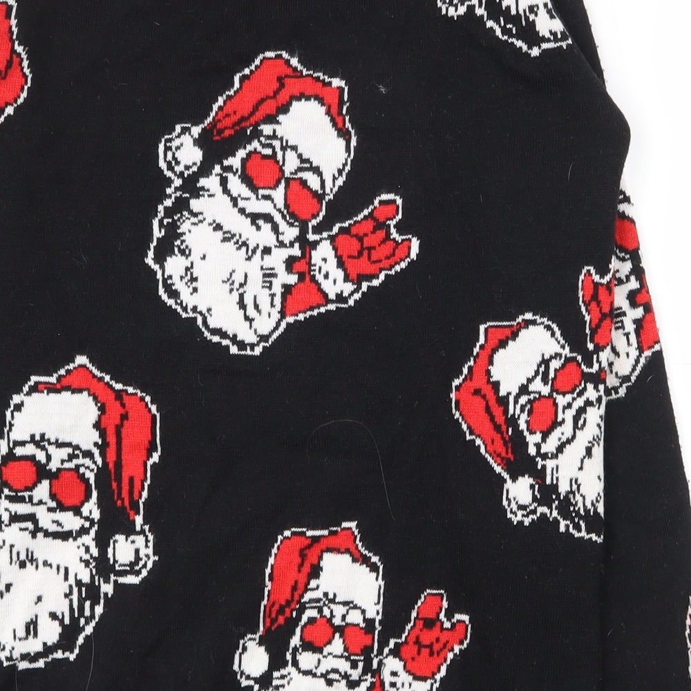 Primark Boys Black Crew Neck  Polyester Pullover Jumper Size 13-14 Years  Pullover - Christmas jumper