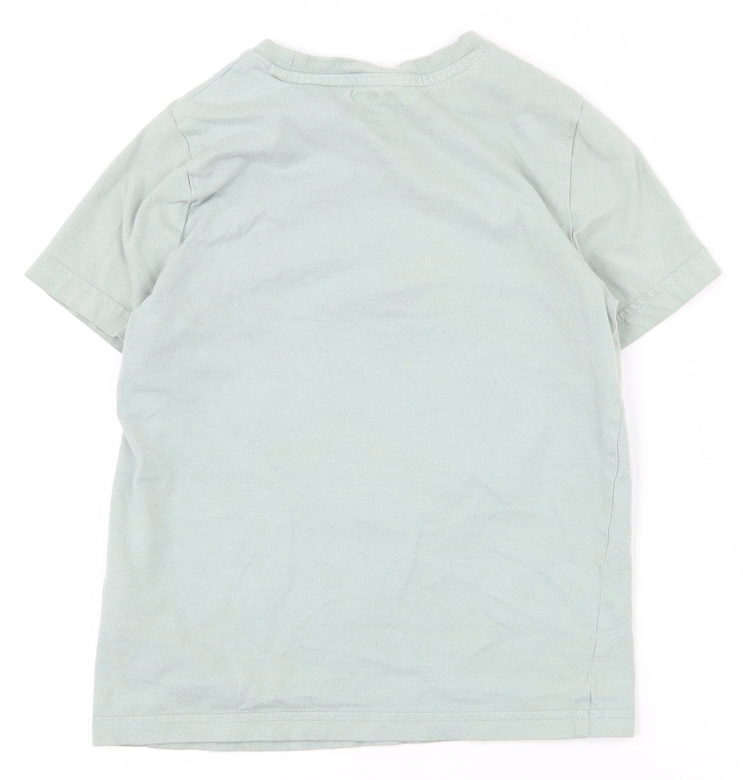 F&F Boys Grey  Cotton Pullover T-Shirt Size 4-5 Years Crew Neck Pullover