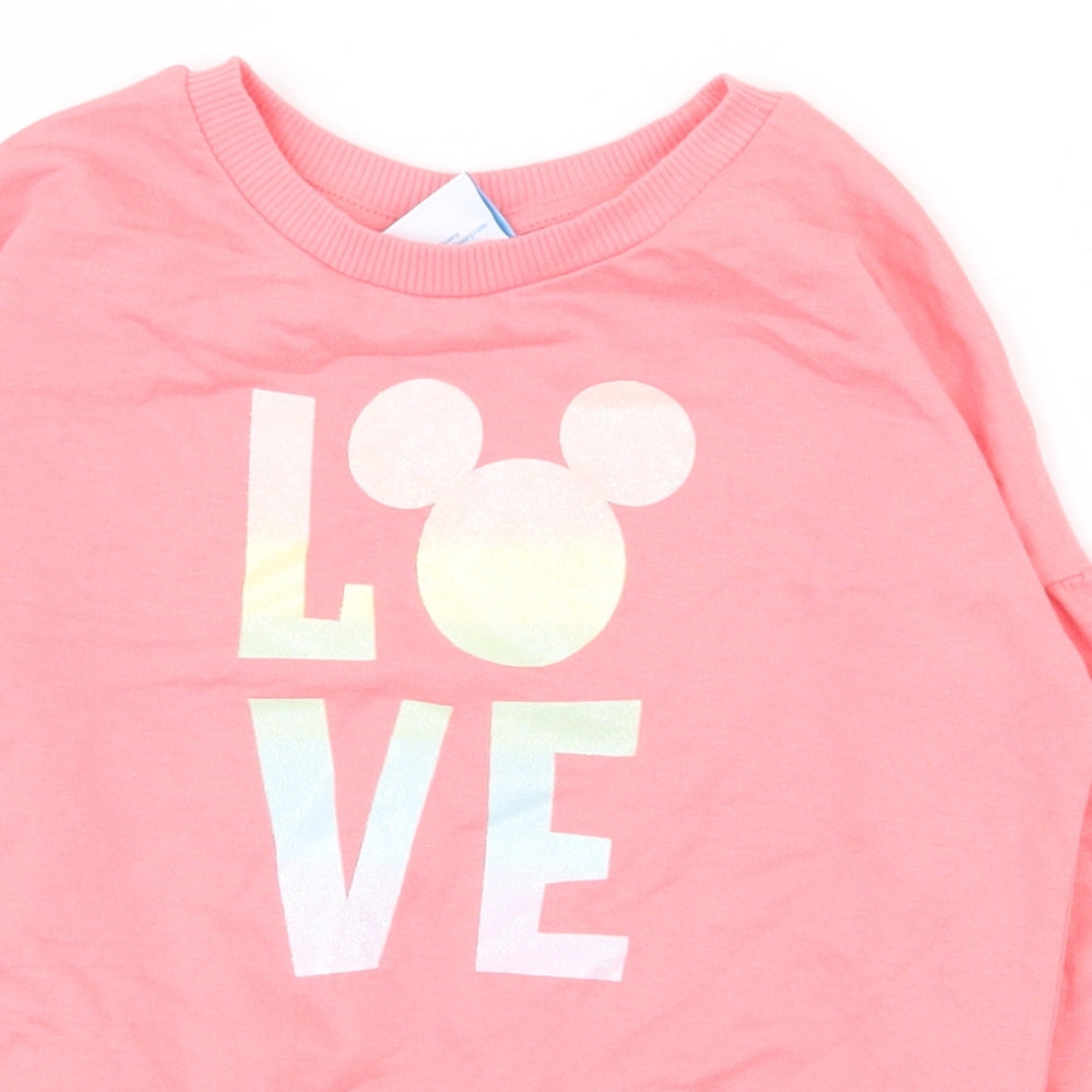 TU Girls Pink  Cotton Pullover Sweatshirt Size 5 Years  Pullover