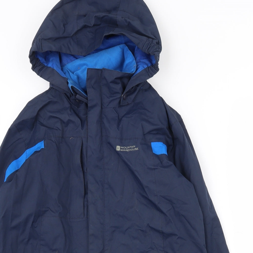 Mountain Warehouse Boys Blue   Rain Coat Coat Size 13 Years  Zip