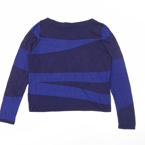 Marks and Spencer Womens Blue Scoop Neck  Viscose Pullover Jumper Size 10