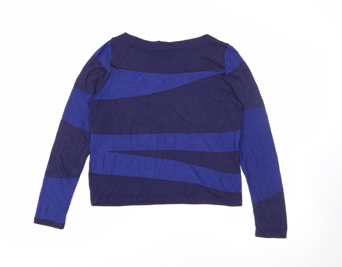 Marks and Spencer Womens Blue Scoop Neck  Viscose Pullover Jumper Size 10