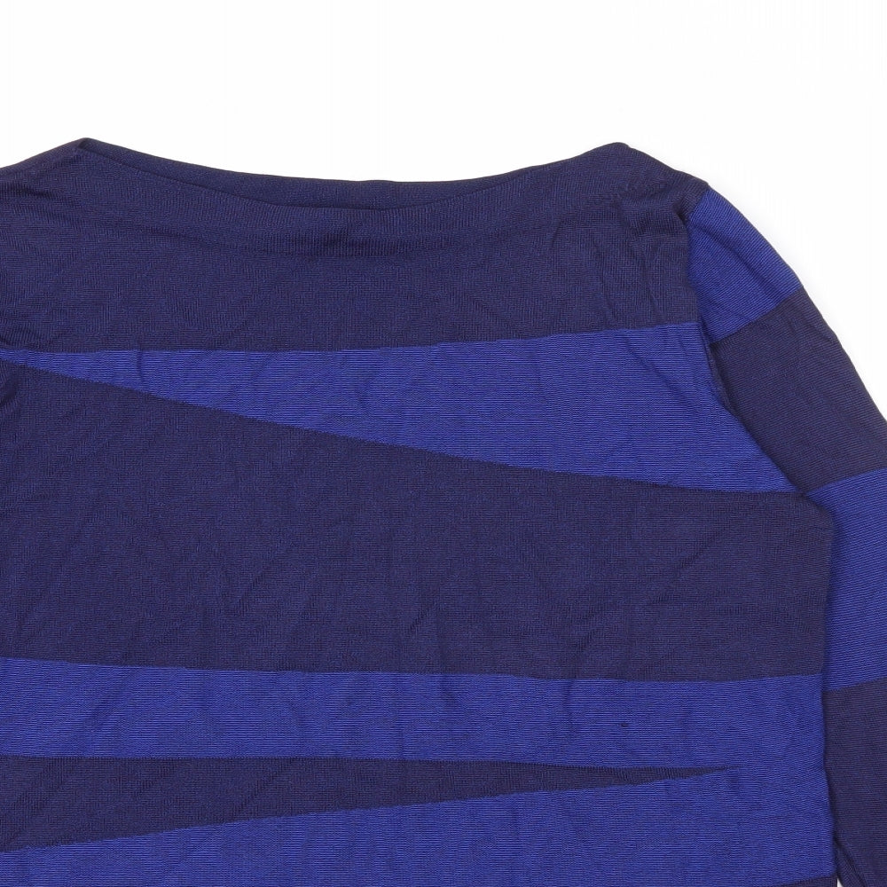 Marks and Spencer Womens Blue Scoop Neck  Viscose Pullover Jumper Size 10
