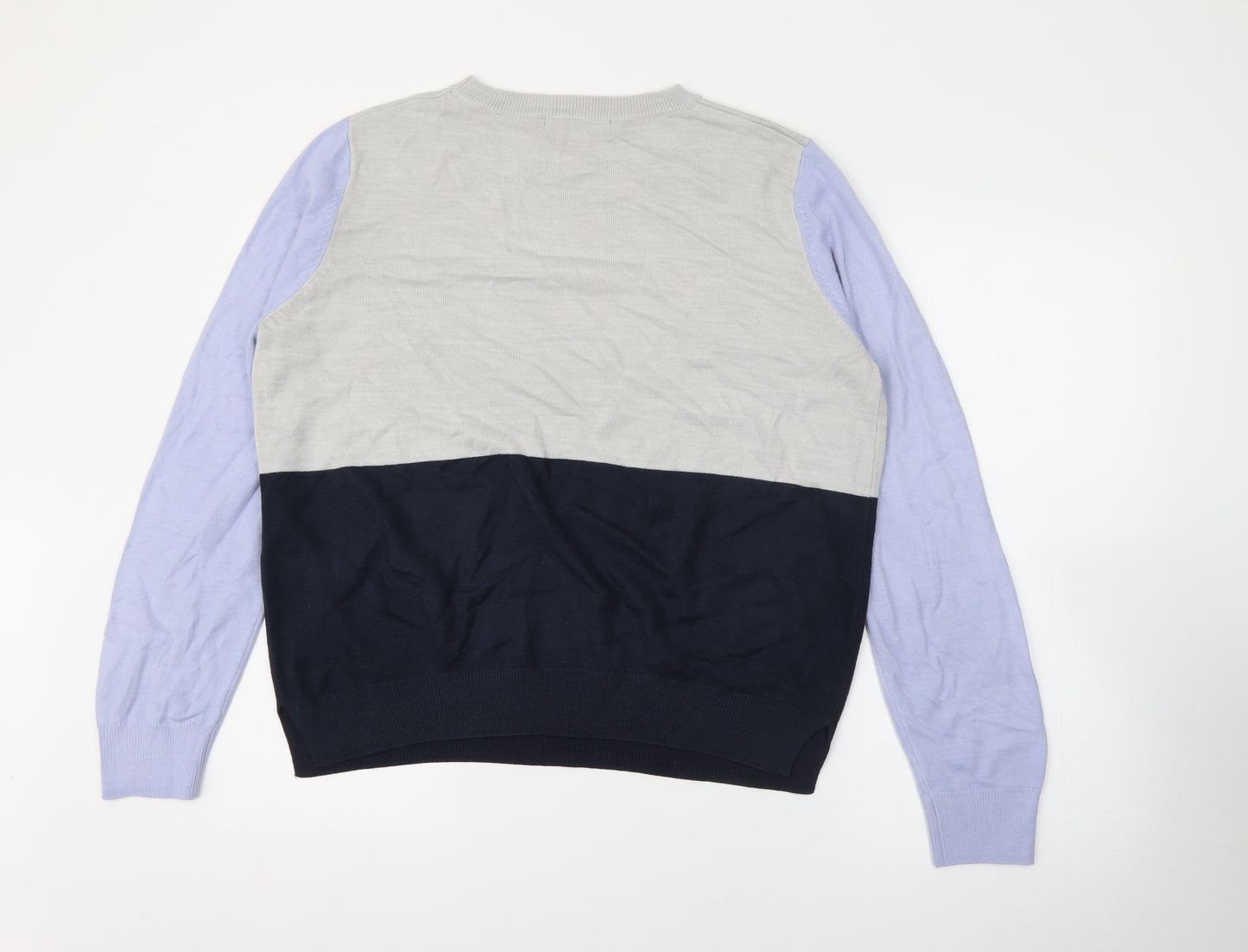 Marks and Spencer Womens Blue Crew Neck  Acrylic Pullover Jumper Size 16