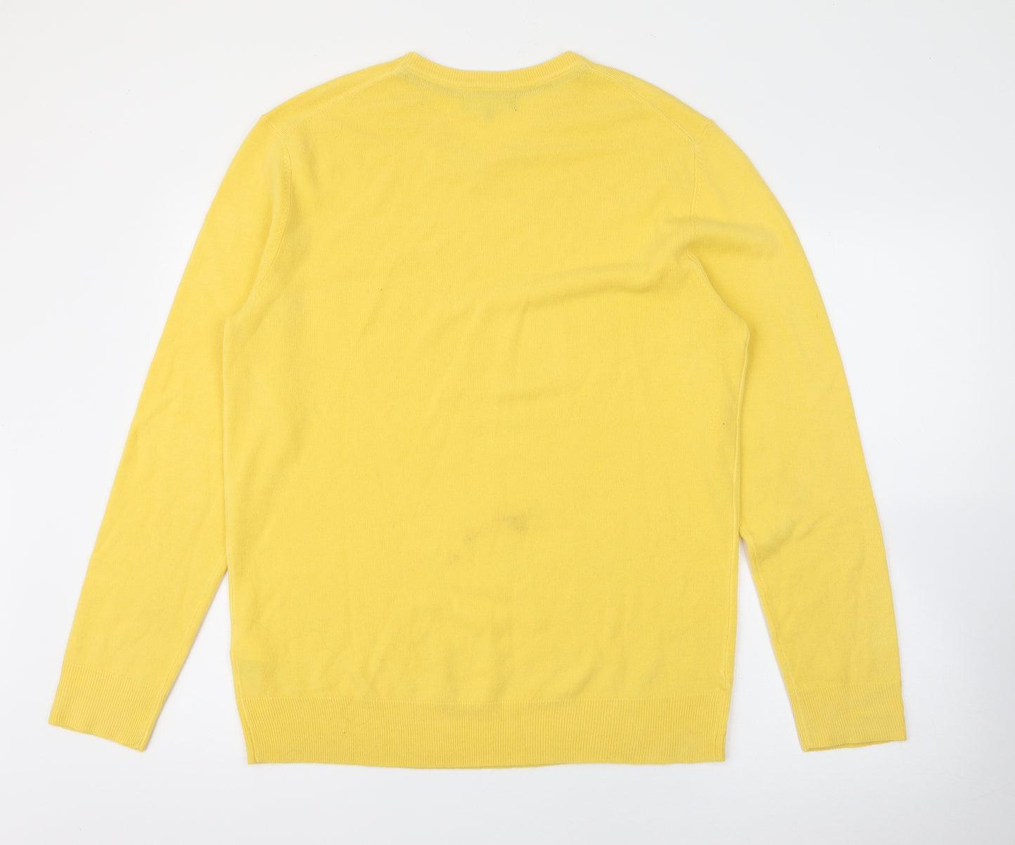 Debenhams Mens Yellow V-Neck  Acrylic Pullover Jumper Size L