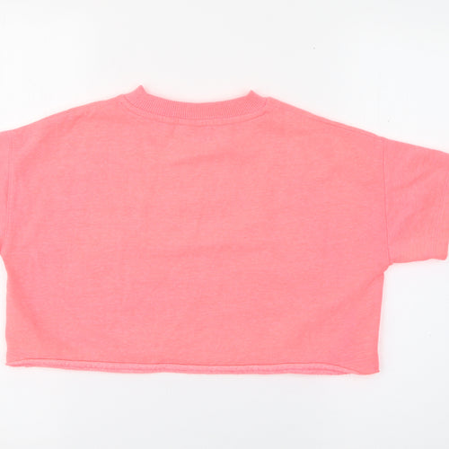 NEXT Girls Pink  Cotton Pullover Sweatshirt Size 8 Years
