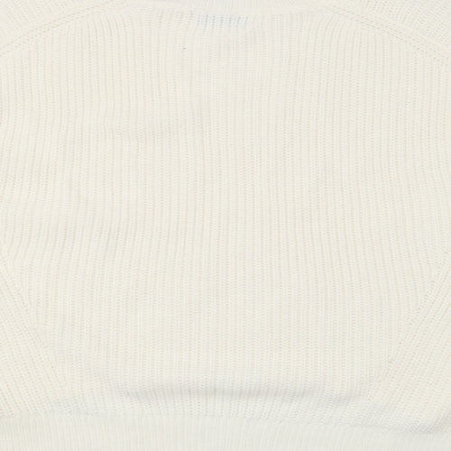 Simply Be Womens Ivory Crew Neck  Acrylic Pullover Jumper Size M