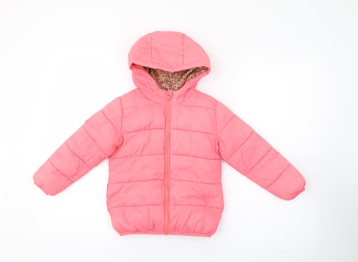 TU Girls Pink   Puffer Jacket Coat Size 3-4 Years  Zip