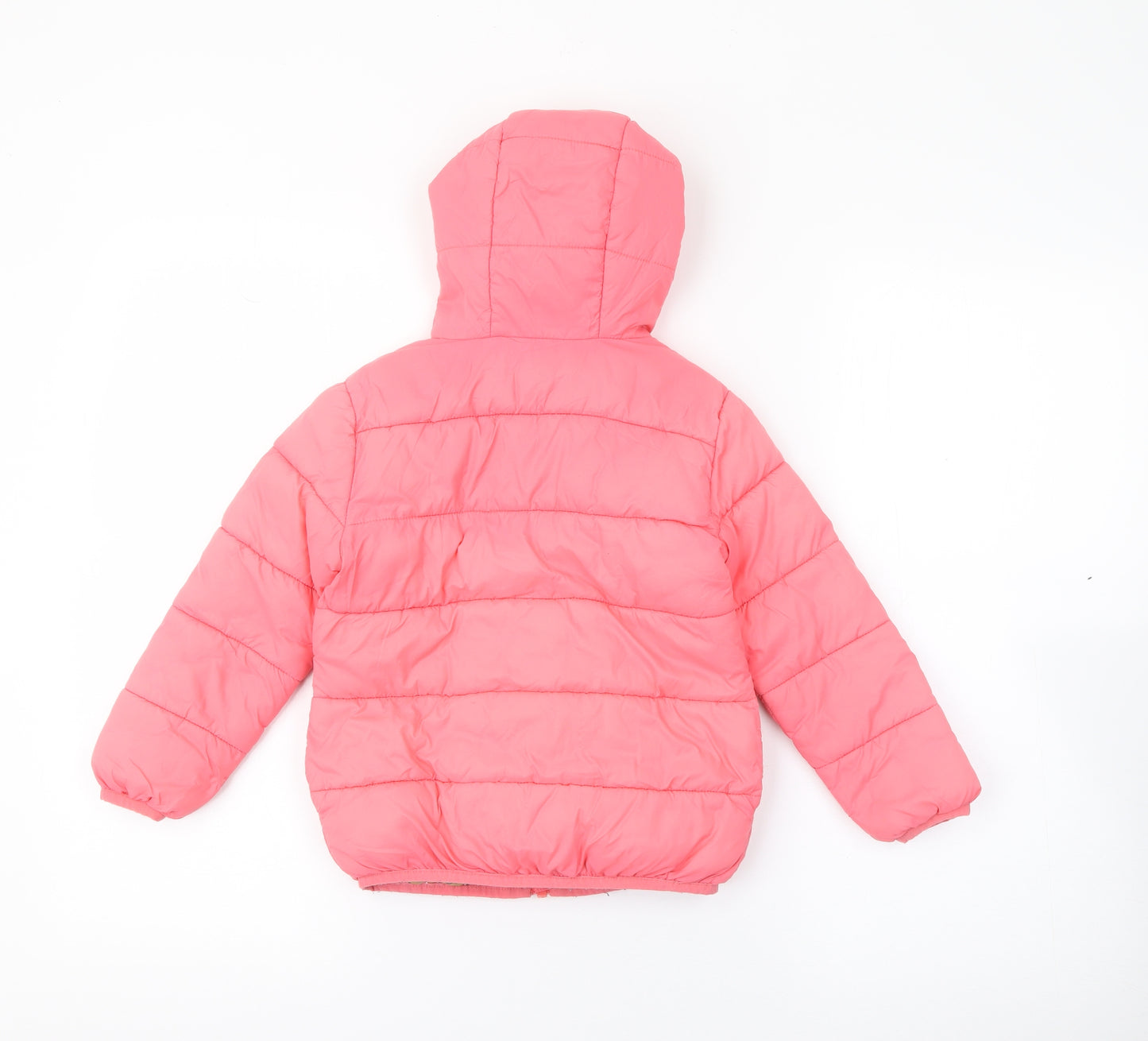 TU Girls Pink   Puffer Jacket Coat Size 3-4 Years  Zip