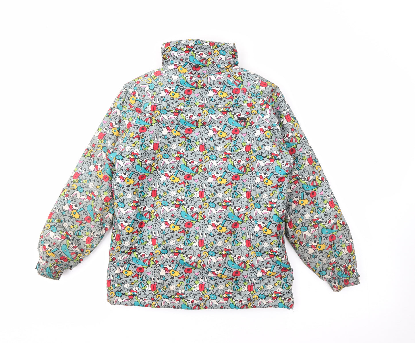 Trespass Boys Grey Geometric  Rain Coat Coat Size 7-8 Years  Zip