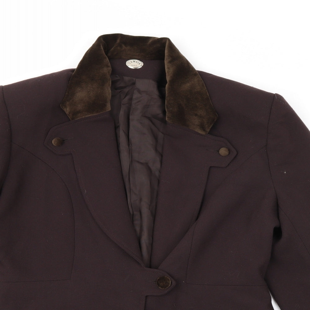 Tamaia Womens Brown   Jacket  Size 14  Button