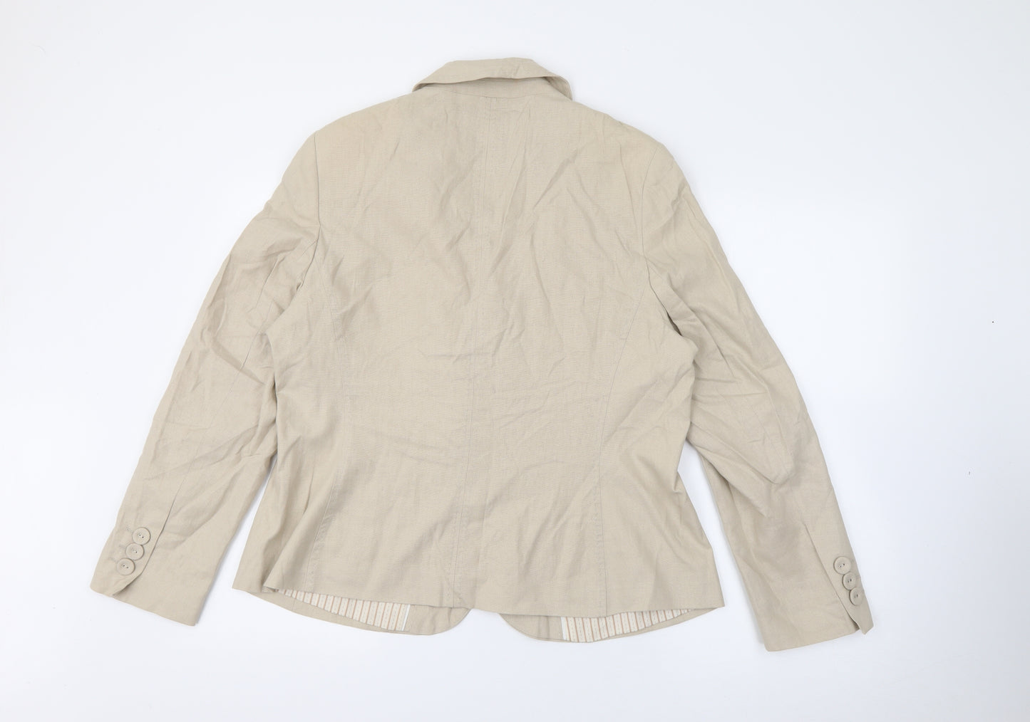 Marks and Spencer Womens Beige  Linen Jacket Blazer Size 18