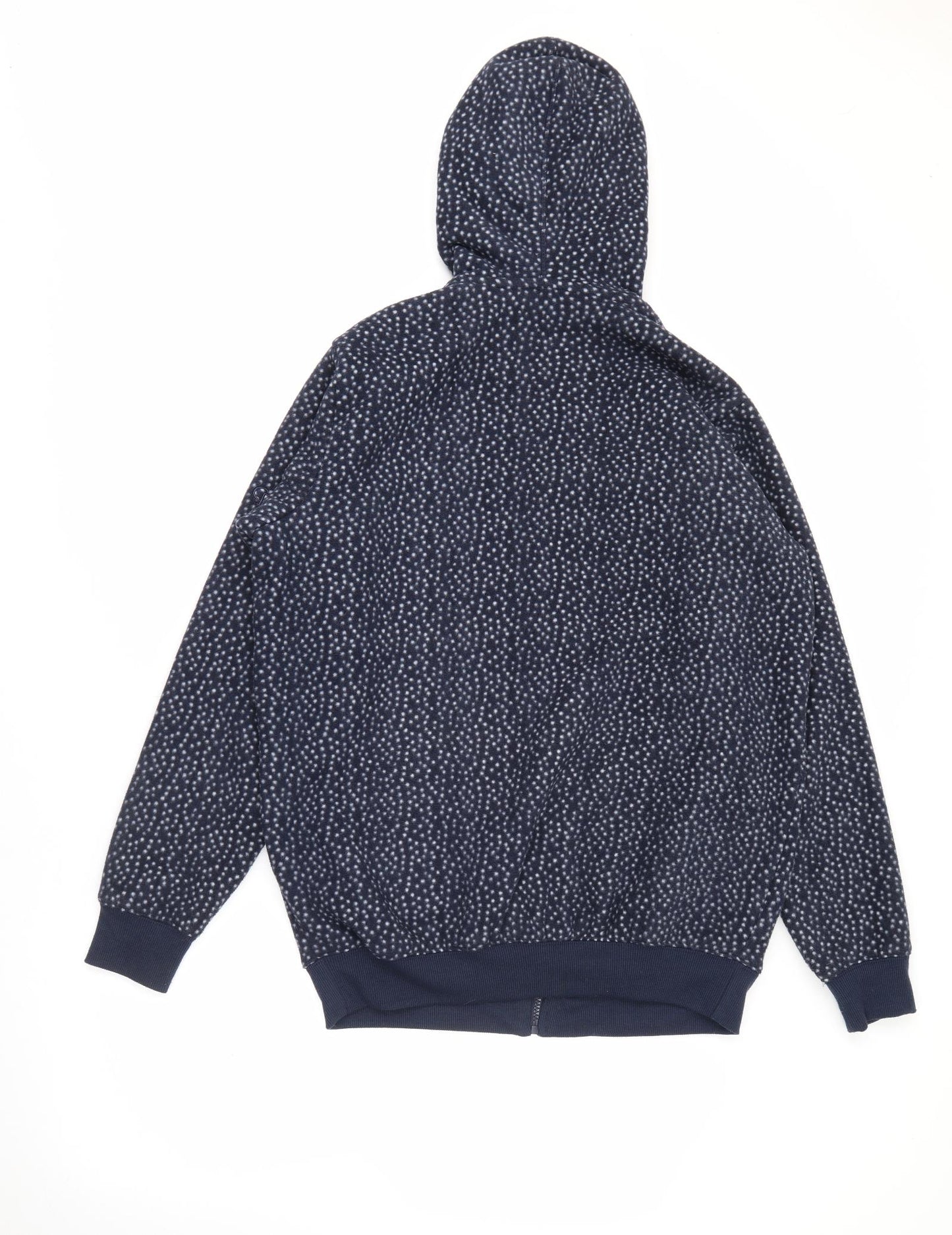 Cotton Traders Womens Blue Polka Dot Polyester Full Zip Hoodie Size M  Zip