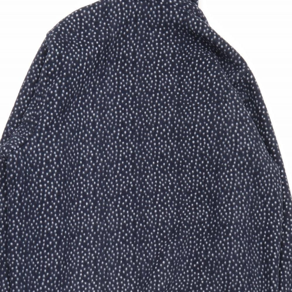 Cotton Traders Womens Blue Polka Dot Polyester Full Zip Hoodie Size M  Zip