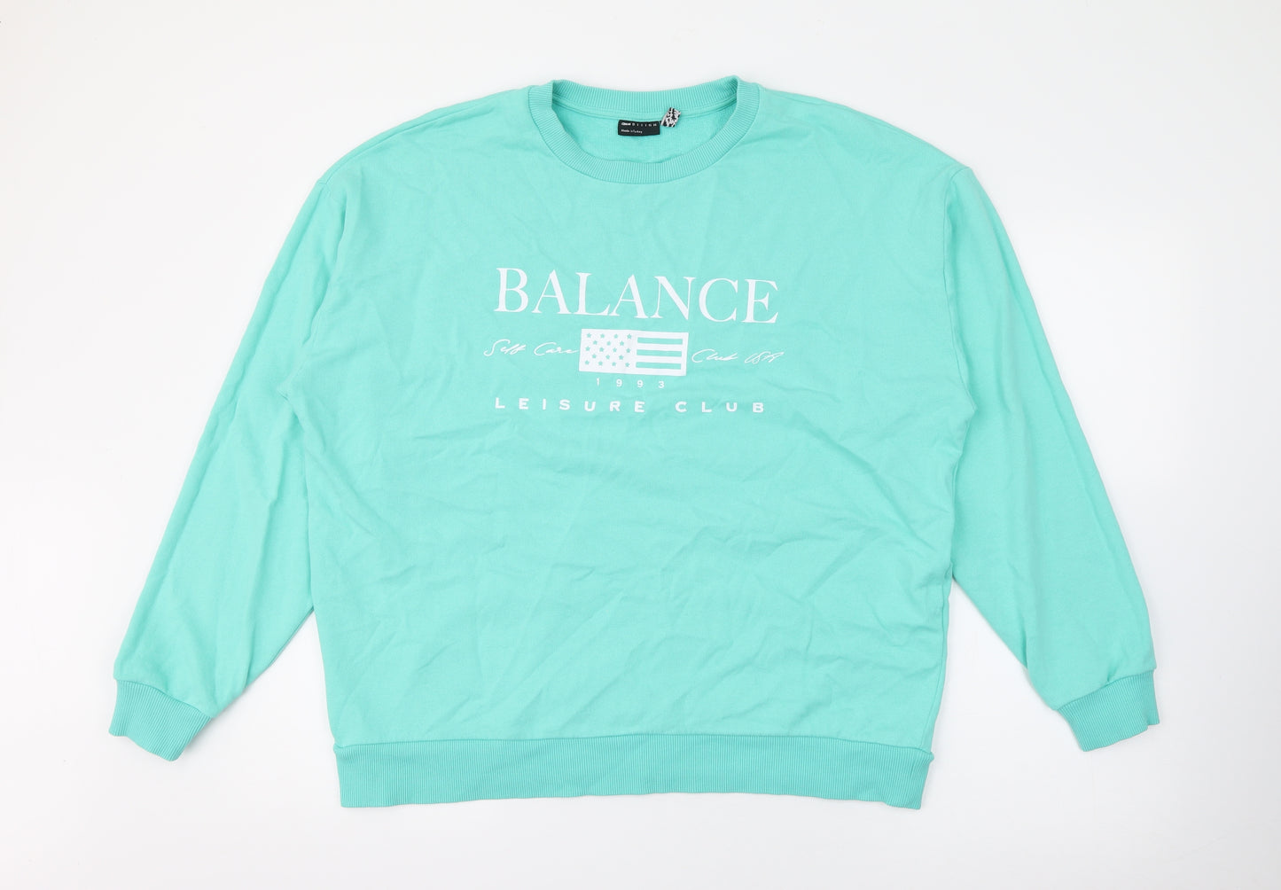 ASOS Womens Green  Cotton Pullover Sweatshirt Size 14
