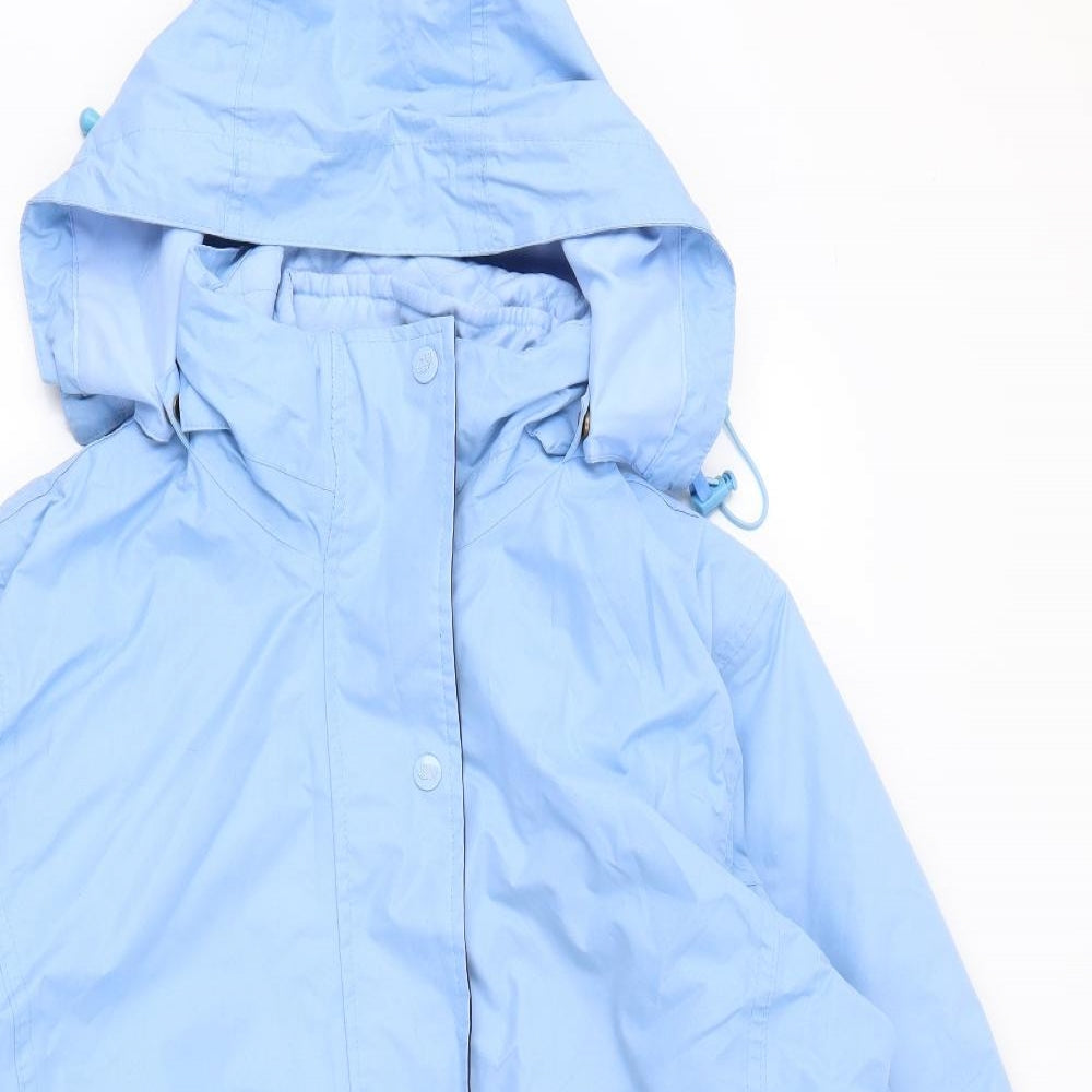 Loveson Womens Blue   Rain Coat Coat Size L  Zip - Eq`