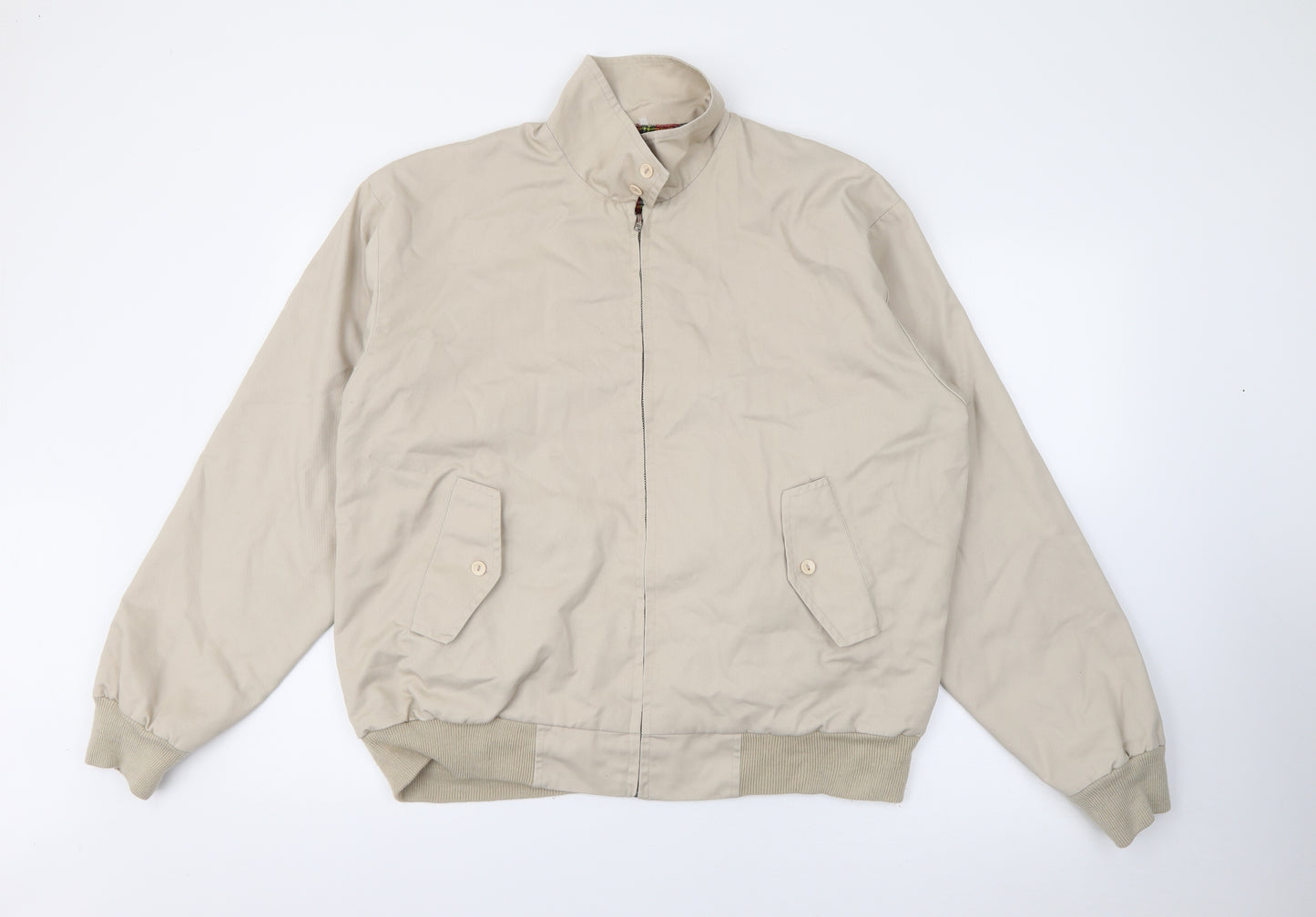 Preworn Mens Beige   Bomber Jacket Jacket Size L  Zip
