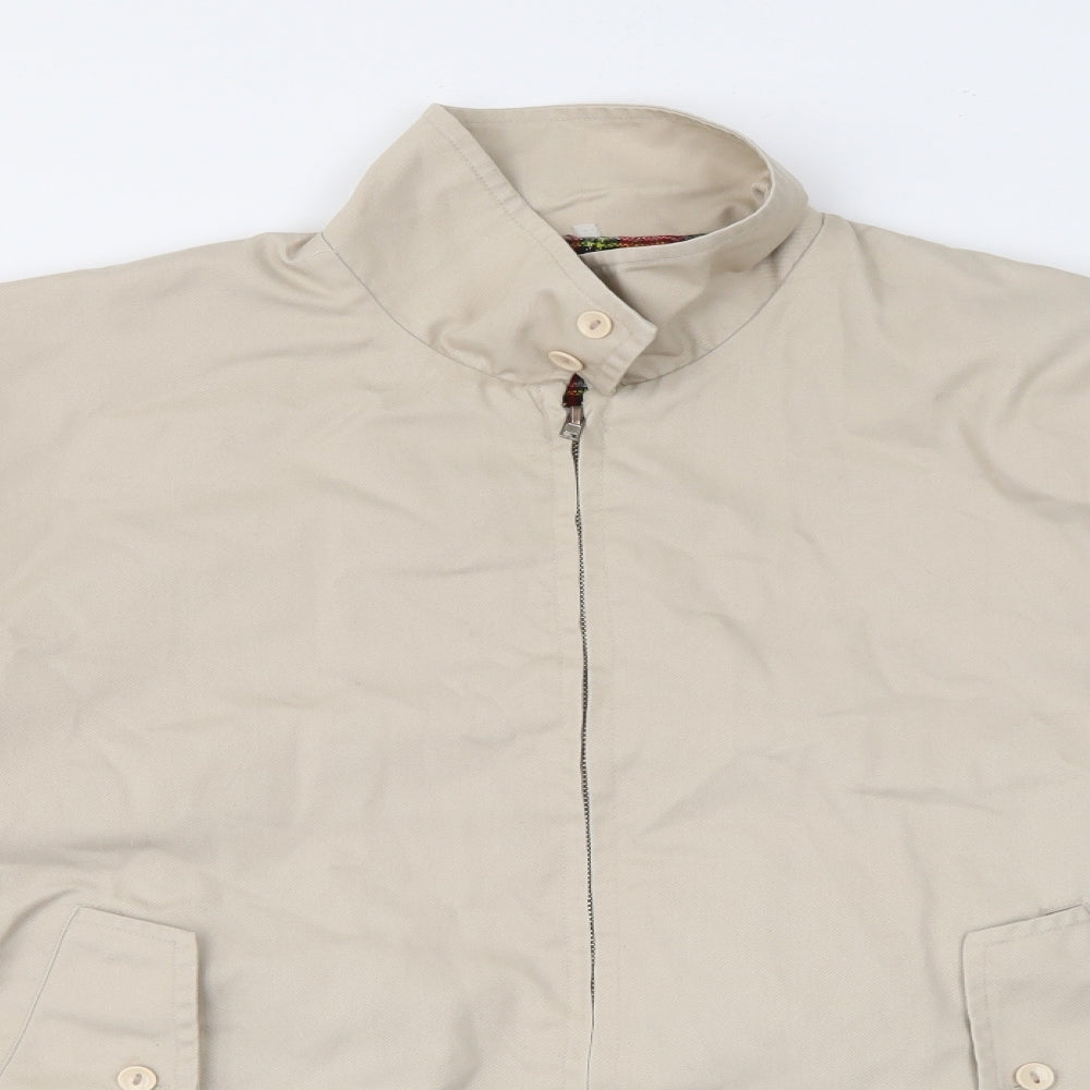 Preworn Mens Beige   Bomber Jacket Jacket Size L  Zip
