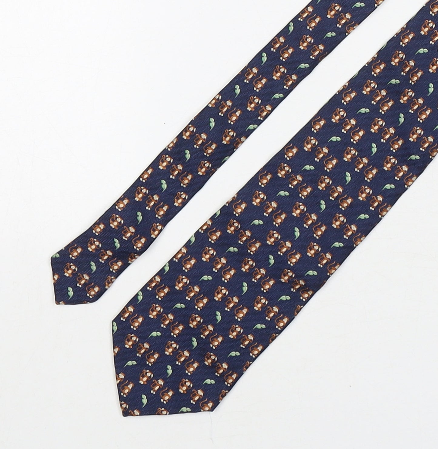 Baufort Mens Multicoloured Geometric Silk Pointed Tie One Size - Monkey Print