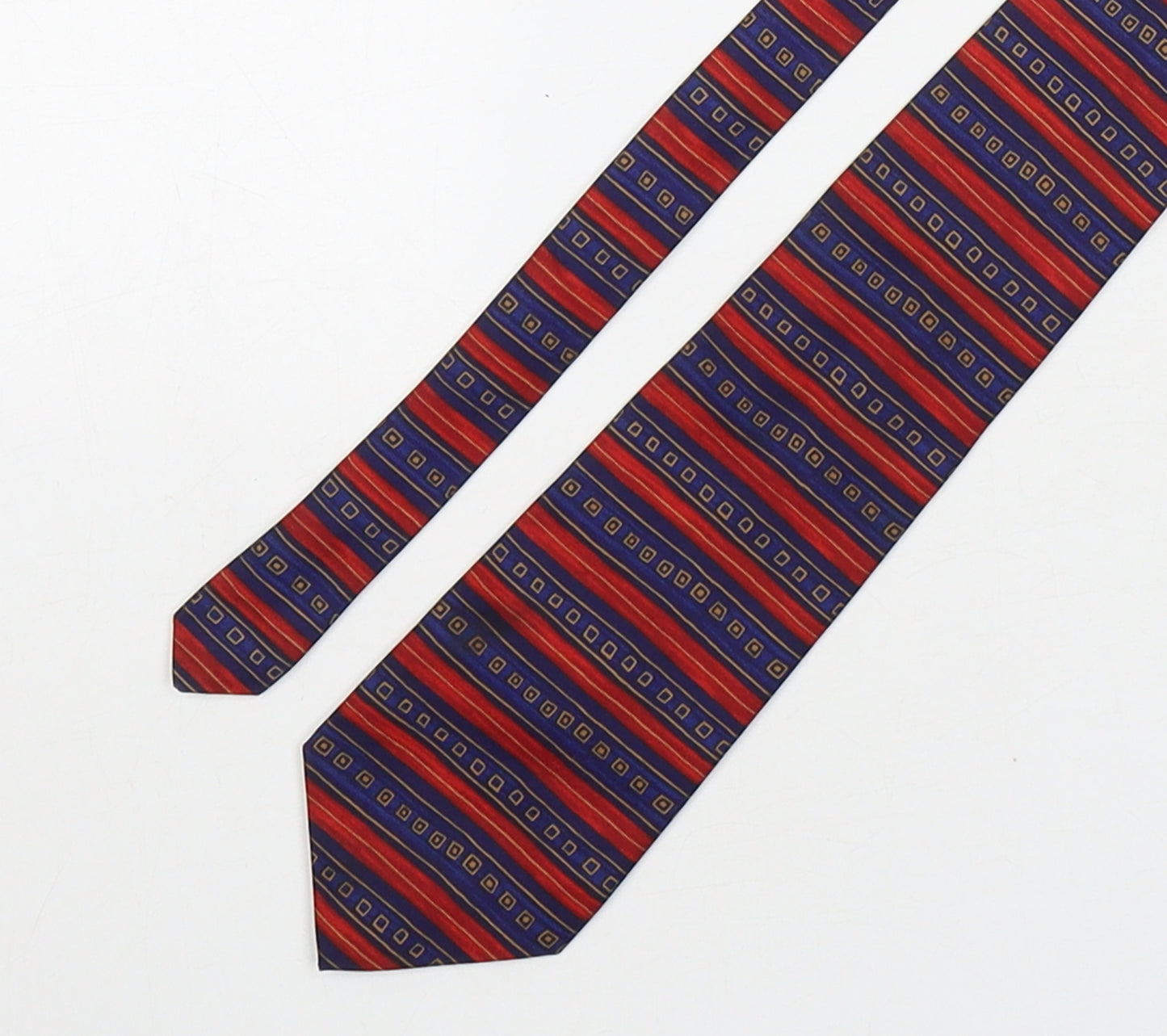 Burton  Mens Multicoloured Striped Polyester Pointed Tie One Size