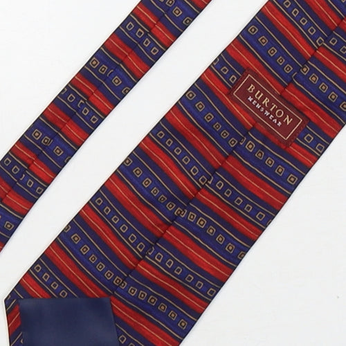 Burton  Mens Multicoloured Striped Polyester Pointed Tie One Size
