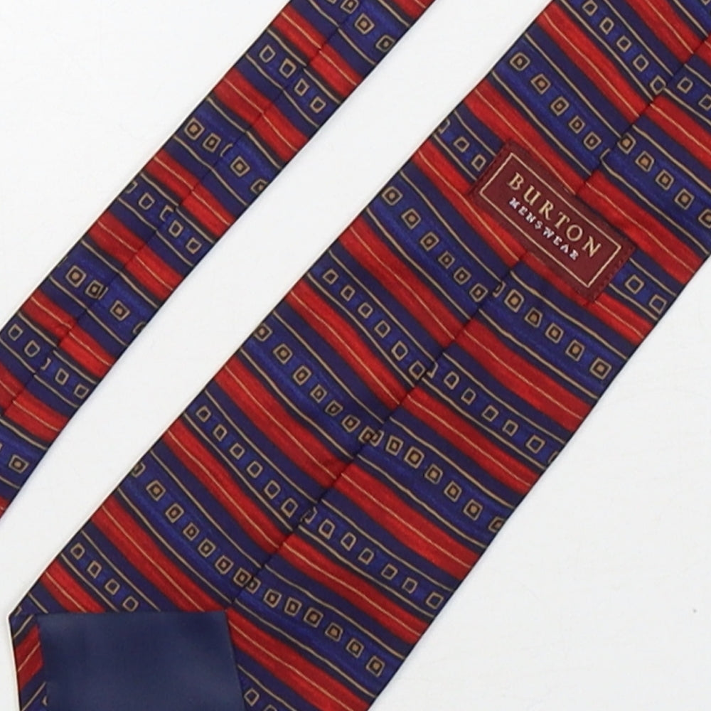 Burton  Mens Multicoloured Striped Polyester Pointed Tie One Size