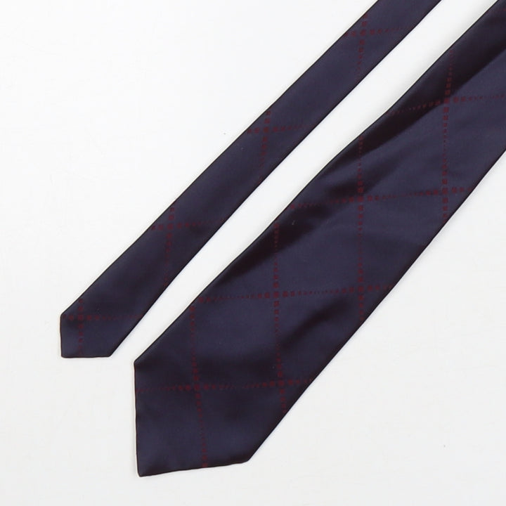 Simon Carter Mens Purple Plaids & Checks Silk Pointed Tie One Size