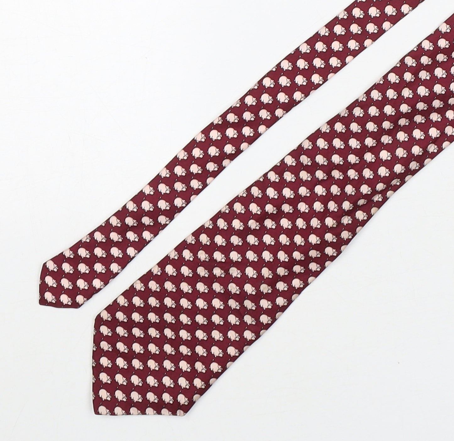Beaufort Mens Multicoloured Geometric Silk Pointed Tie One Size - Pig Print
