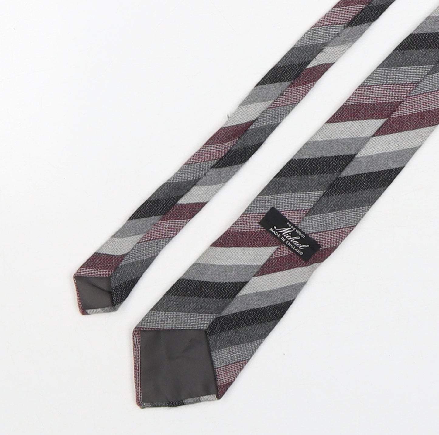Michael  Mens Multicoloured Striped Wool Pointed Tie One Size