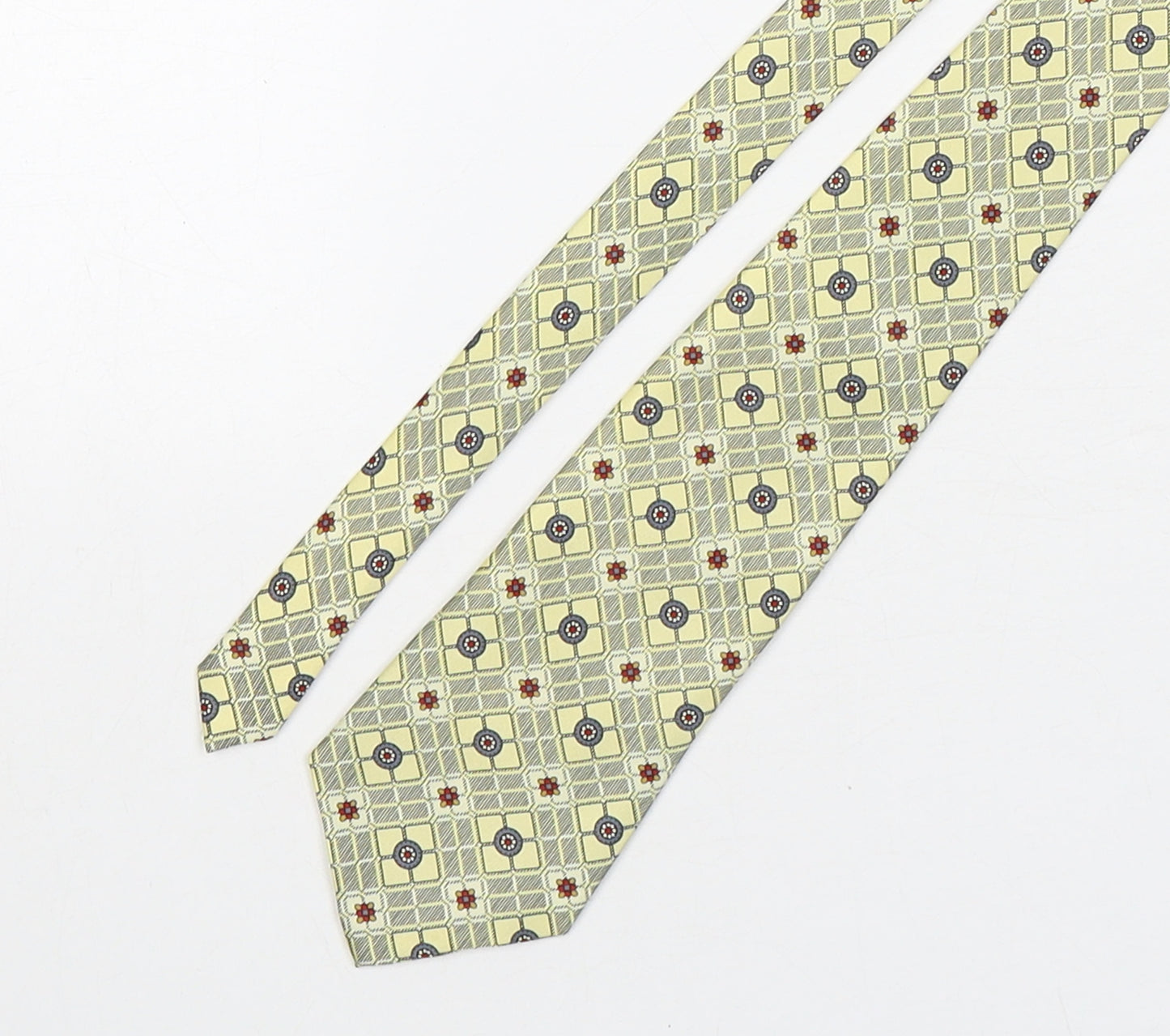 Rene Chagal Mens Multicoloured Geometric Silk Pointed Tie One Size