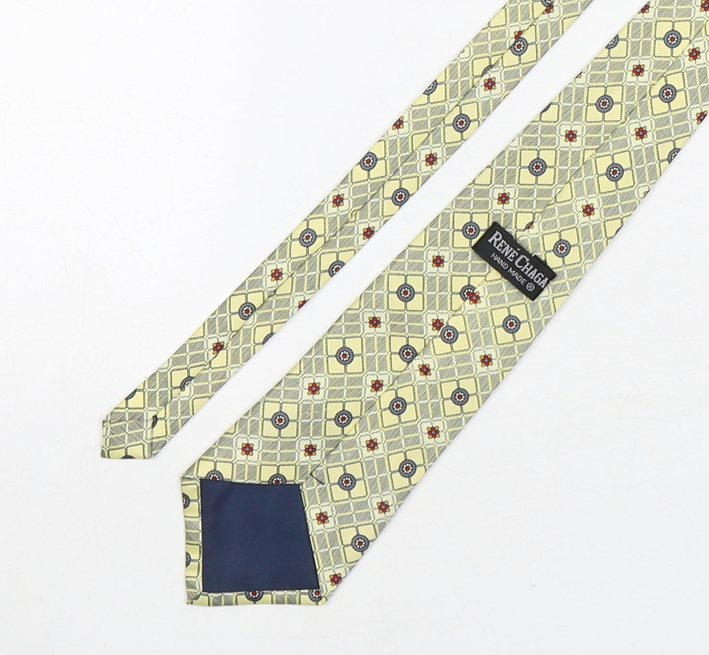 Rene Chagal Mens Multicoloured Geometric Silk Pointed Tie One Size
