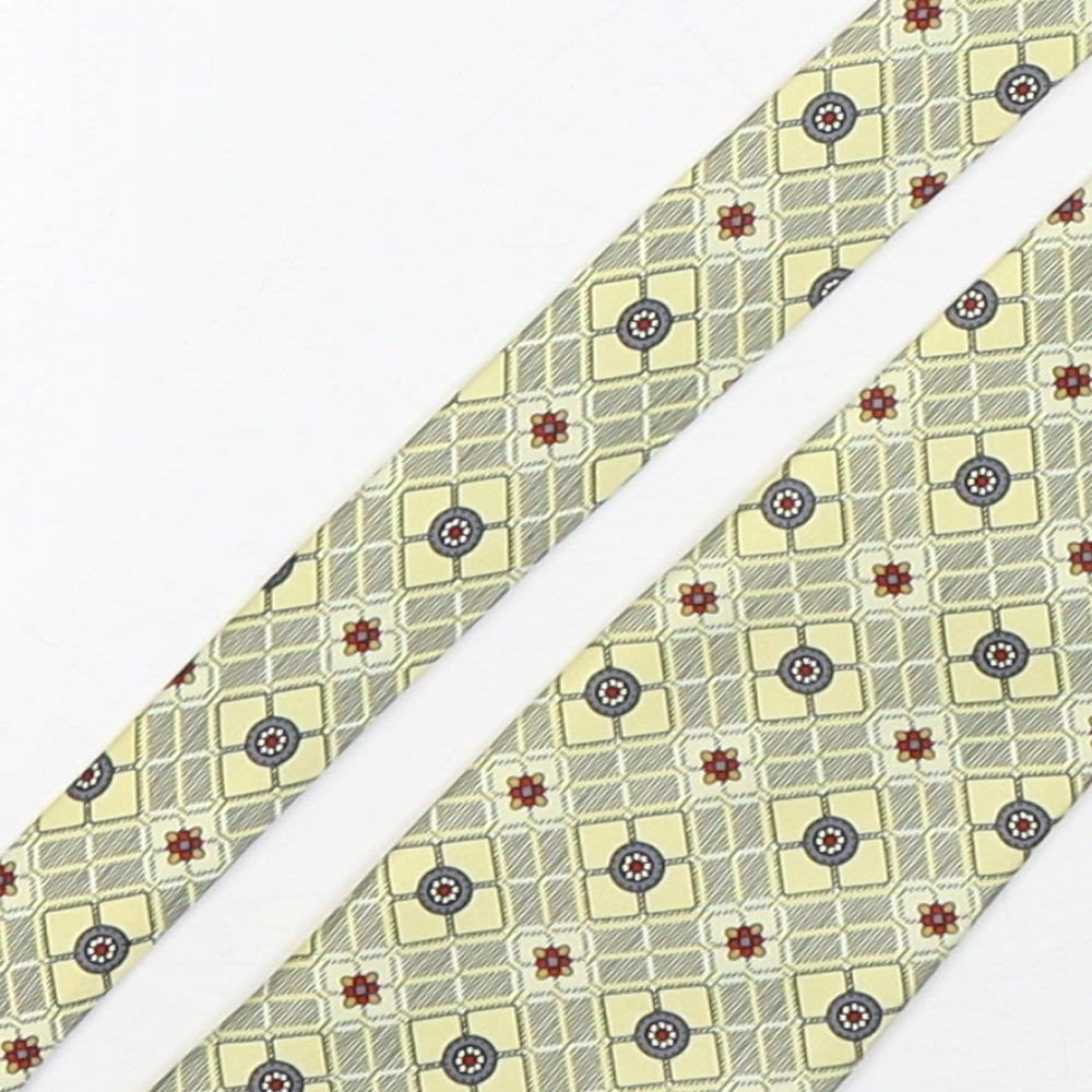 Rene Chagal Mens Multicoloured Geometric Silk Pointed Tie One Size