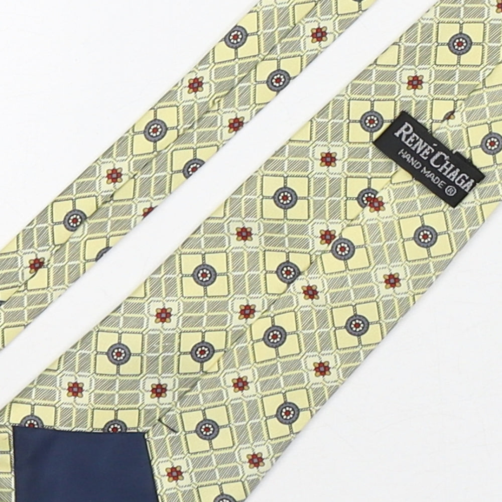 Rene Chagal Mens Multicoloured Geometric Silk Pointed Tie One Size