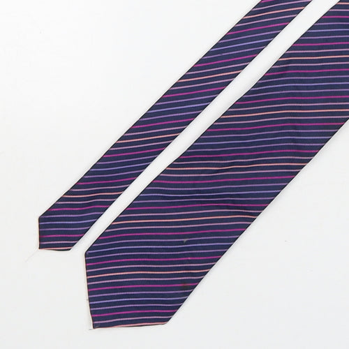 Marks and Spencer Mens Multicoloured Striped Polyester Pointed Tie One Size