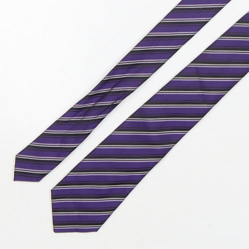 Burton  Mens Multicoloured Striped Polyester Pointed Tie One Size
