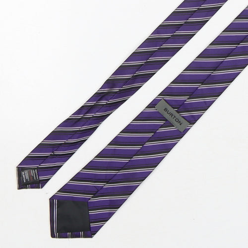 Burton  Mens Multicoloured Striped Polyester Pointed Tie One Size