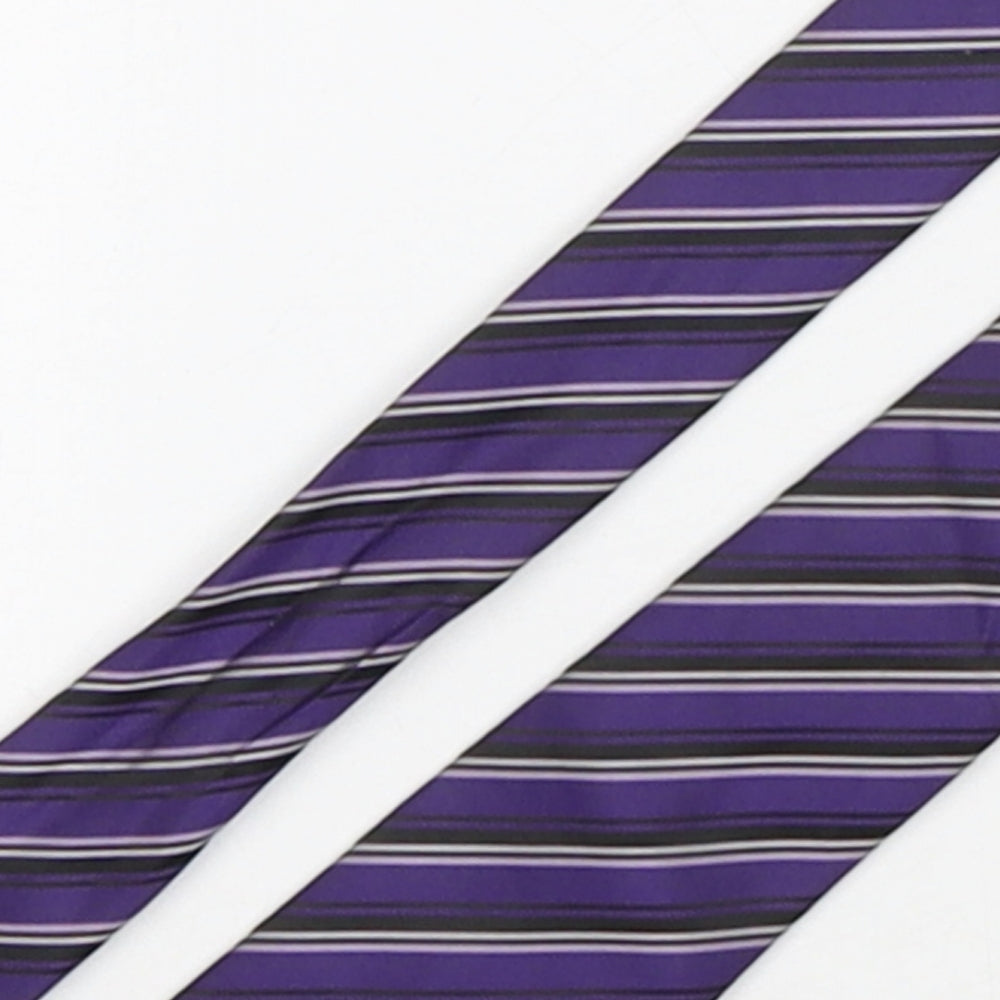Burton  Mens Multicoloured Striped Polyester Pointed Tie One Size