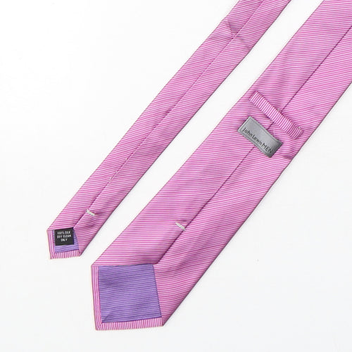 John Lewis  Mens Pink Striped Silk Pointed Tie One Size