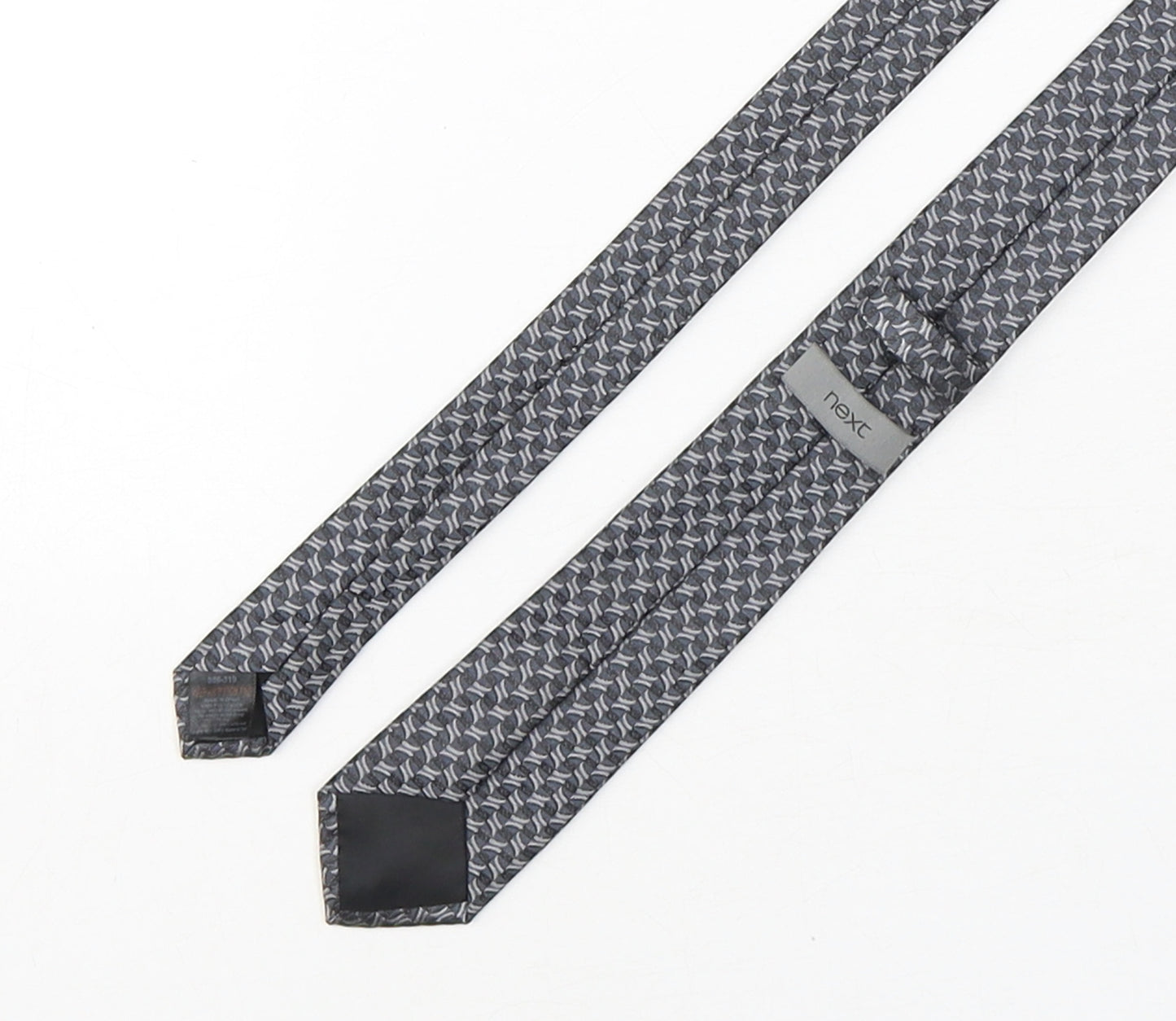NEXT Mens Grey Geometric Polyester Pointed Tie One Size
