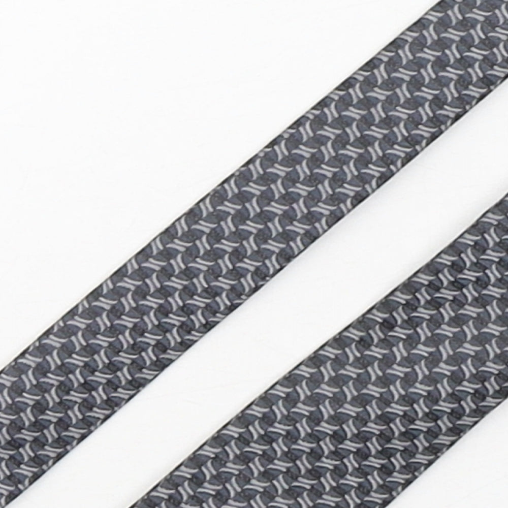 NEXT Mens Grey Geometric Polyester Pointed Tie One Size