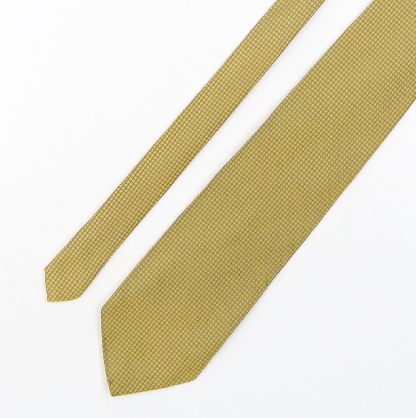 BHS Mens Yellow Grenadine Polyester Pointed Tie One Size