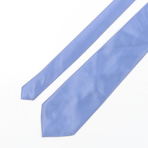 F&F Mens Blue Grenadine Polyester Pointed Tie One Size